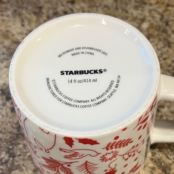 Starbucks Festive Red and White Mug 14 oz. - Picture 7 of 8